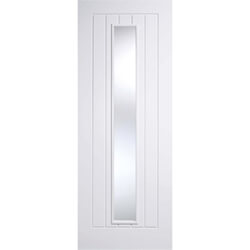 LPD Mexicano Internal Door with 1 Panel and 1 Clear Glazed Light - White Primed