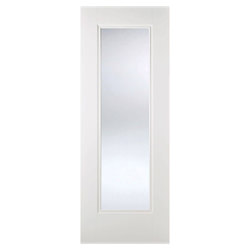 LPD Eindhoven Internal Door with 1 Clear Glazed Light - White Primed