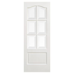 LPD Kent Internal Door with 1 Panel and 6 Clear Glazed Light - White Primed