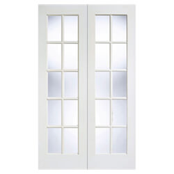 LPD GTPSA Internal Door Pair with 20 Clear Glazed Light - White Primed