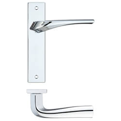 LPD Dorado Polished Chrome Standard Door Handle Pack - 128 W x 190mm H
