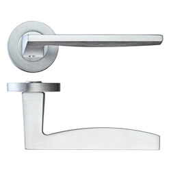 LPD Crux Satin Chrome Standard Door Handle Pack - 117 W x 50mm H