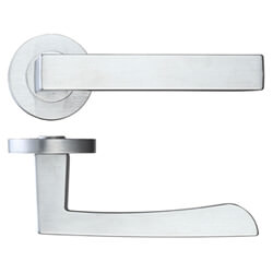 LPD Fornax Satin Chrome Privacy Door Handle Pack - 118 W x 50mm H