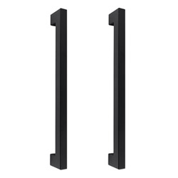 LPD Manhattan Sullivan Matt Black Door Handle Pair - 15 W x 230mm H