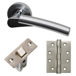 LPD Neptune Silver Standard Door Handle Pack - 140 W x 51mm H