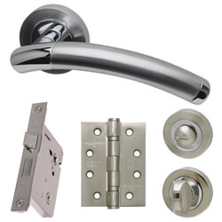 LPD Saturn Silver Privacy Door Handle Pack - 150 W x 51mm H