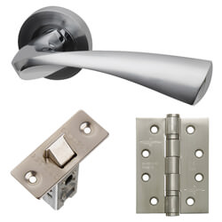 LPD Pluto Silver Standard Door Handle Pack - 145 W x 51mm H