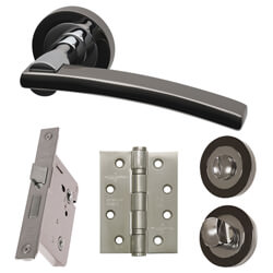 LPD Sirus Silver Privacy Door Handle Pack - 145 W x 51mm H