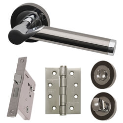 LPD Polaris Silver Privacy Door Handle Pack - 140 W x 51mm H