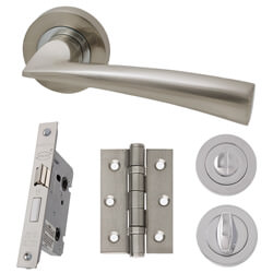 LPD Mars Silver Privacy Door Handle Pack - 140 W x 54mm H