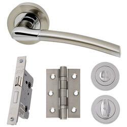 LPD Mercury Silver Privacy Door Handle Pack - 142 W x 51mm H