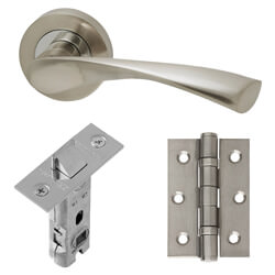 LPD Solar Matt Chrome Standard Door Handle Pack - 140 W x 51mm H
