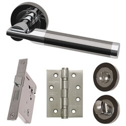 LPD Vega Silver Privacy Door Handle Pack - 150 W x 51mm H
