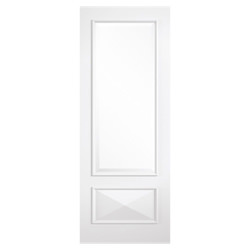LPD Knightsbridge Internal Door with 1 Panel and 1 Clear Glazed Light - White Primed
