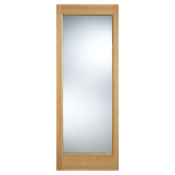 LPD Pattern-10 External Door with 1 Clear Glazed Light - Unfinished Oak