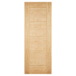 LPD Modica External Door with 4 Panel - Unfinished Oak