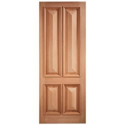 LPD Islington External Door with 4 Panel - Unfinished Hardwood