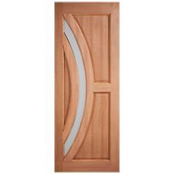 LPD Harrow External Door with 3 Panel and 1 Obscure Glazed Light - Unfinished Hardwood