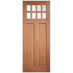 LPD Chigwell External Door with 2 Panel and 8 Clear Glazed Light - Unfinished Hardwood