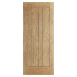 LPD Norfolk External Door with 5 Panel - Unfinished Oak