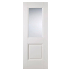 LPD Arnhem Internal Door with 1 Panel and 1 Clear Glazed Light - White Primed