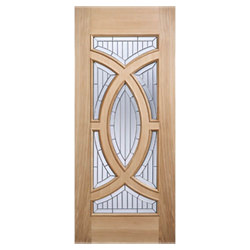 LPD Majestic External Door with 7 Bevelled Double Glazed Light - Unfinished Oak
