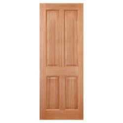 LPD Colonial External Door with 4 Panel - Unfinished Hardwood