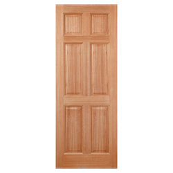 LPD Colonial Mortice and Tennon External Door with 6 Panel - Unfinished Hardwood