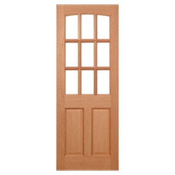 LPD Georgia External Door with 2 Panel and 9 Unglazed Light - Unfinished Hardwood