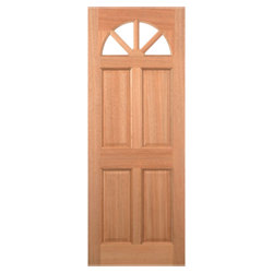 LPD Carolina External Door with 4 Panel and 4 Clear Double Glazed Light - Unfinished Hardwood