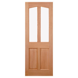 LPD Richmond External Door with 2 Panel and 2 Unglazed Light - Unfinished Hardwood