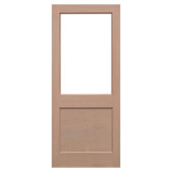 LPD 2XG External Door with 1 Panel and 1 Unglazed Light - Unfinished Hemlock