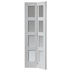 JB Kind Cayman Internal Bi-fold Door with 8 Clear Glazed Light - White Primed