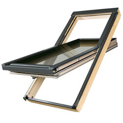 Fakro Manual High Pivot Roof Window - FYP P2 Double Glazed - Natural Pine