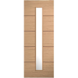 LPD Lille Internal Door with 5 Panel and 1 Clear Glazed Light - Prefinished Oak
