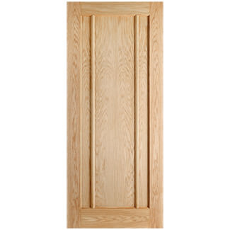 LPD Lincoln Un-Finished Oak 3-Panels Internal Fire Door