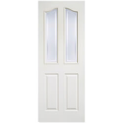 LPD Mayfair Moulded Internal Door with 2 Panel and 2 Frosted Glazed Light - White Primed