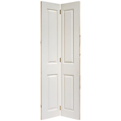 LPD Textured Moulded Internal Bi-fold Door with 4 Panel - Unfinished White