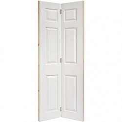 LPD Textured Moulded Internal Bi-fold Door with 6 Panel - Unfinished White