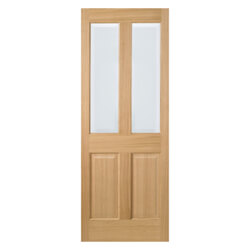 LPD Richmond Internal Door with 2 Panel and 2 Clear Glazed Light - Prefinished Oak