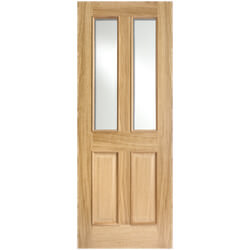 LPD Richmond RM2S Internal Door with 2 Panel and 2 Clear Glazed Light - Unfinished Oak