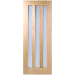 LPD Utah Internal Door with 3 Frosted Glazed Light - Prefinished Oak
