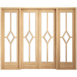 LPD Reims W8 Internal Room Divider Door Set with Clear Glazed Light - Prefinished Oak