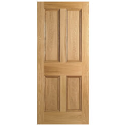 LPD Flat Internal Door with 4 Panel - Unfinished Oak
