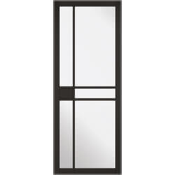 LPD Greenwich Internal Door with 1 Panel and 5 Clear Glazed Light - Black Primed