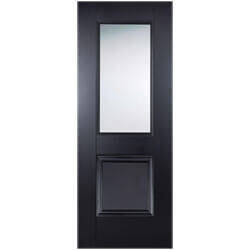 LPD Arnhem Internal Door with 1 Panel and 1 Clear Glazed Light - Black Primed