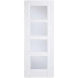 LPD Vancouver Internal Fire Door with 4 Clear Glazed Light - White Primed