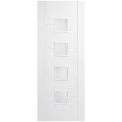 LPD Vancouver Internal Door with 4 Frosted Glazed Light - White Primed