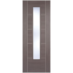 LPD Vancouver Laminate Internal Door with 5 Panel and 1 Clear Glazed Light - Prefinished Medium Grey