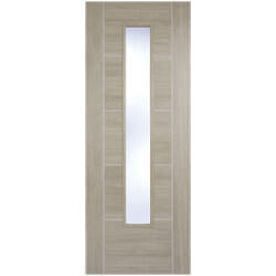 LPD Vancouver Laminate Internal Door with 5 Panel and 1 Clear Glazed Light - Prefinished Light Grey